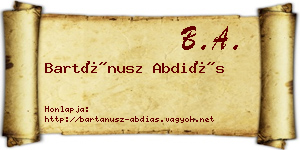 Bartánusz Abdiás névjegykártya